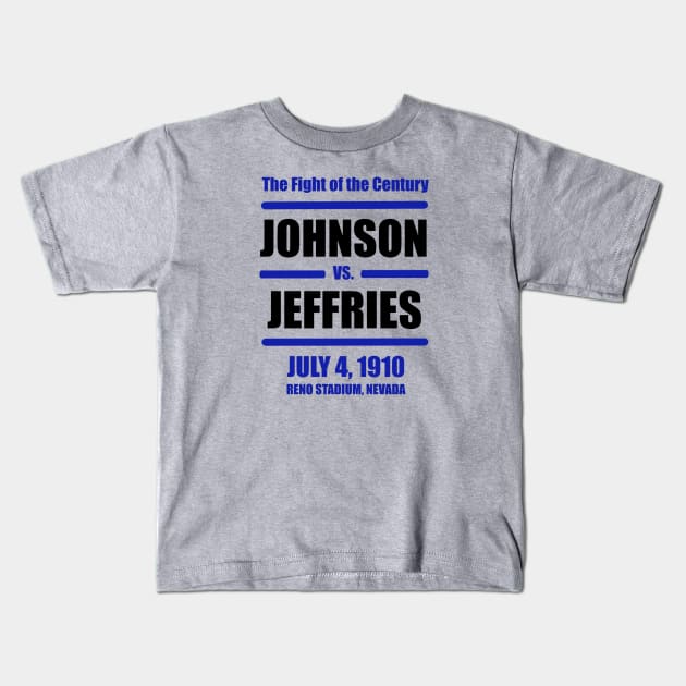 Jack Johnson vs. Jim Jeffries - The Fight of the Century Kids T-Shirt by MattyO